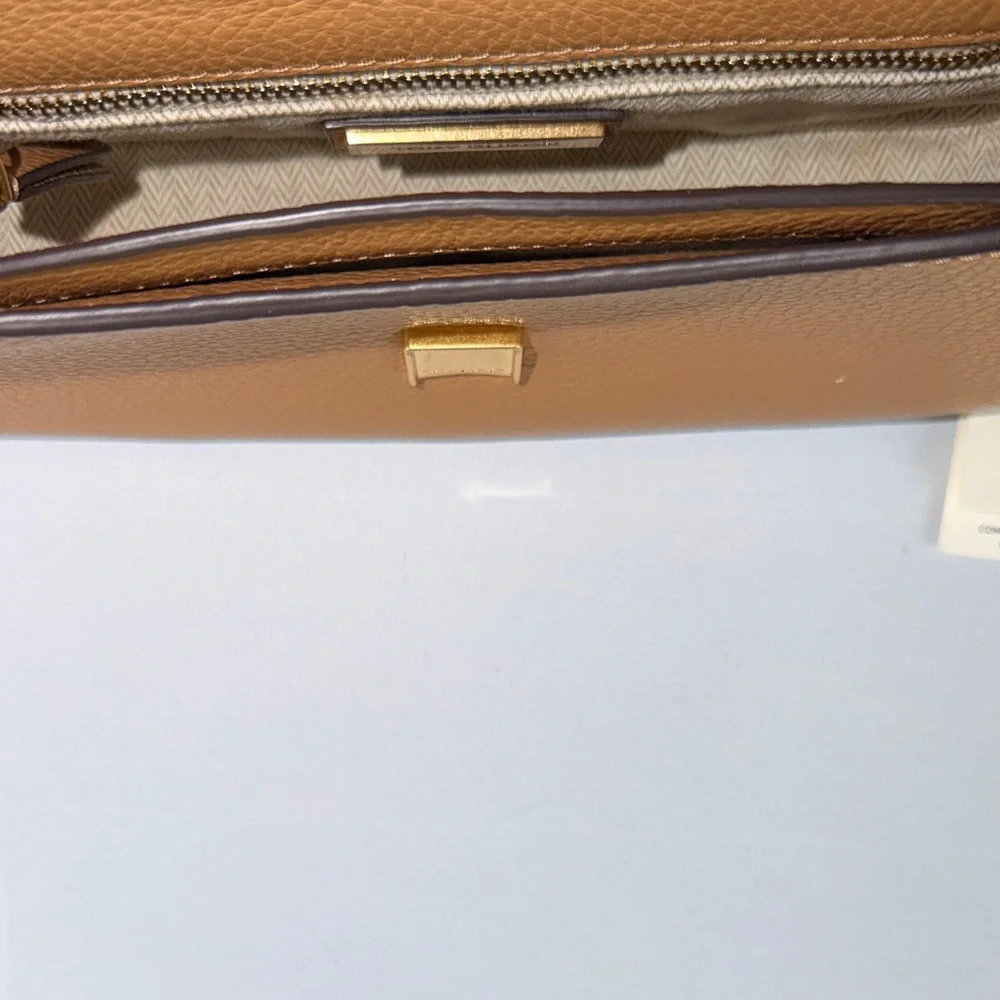 Tory Burch Tan Leather Adjustable Crossbody Bag